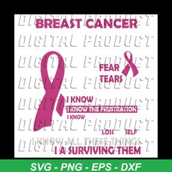 fear tears, breast cancer svg, breast cancer gift, cancer awareness, cancer ribbon svg, breast cancer ribbon, breast can
