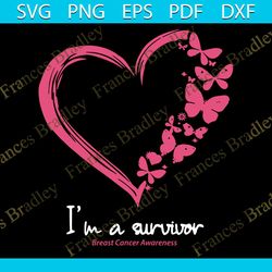 i'm a survivor, breast cancer svg, pink heart svg, treasured chests breast cancer, treasured chests cancer, cancer svg,