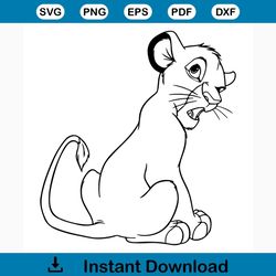 Simba svg free, the lion king svg, disney svg, instant download, outline svg, cartoon svg, best disney svg files, animal