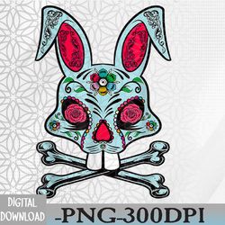 easter bunny ears sugar skull women teen png, digital download
