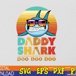 retro daddy shark png, daddy shark png, father's day png, father's day giftsvg file. png, eps, dxf digital file