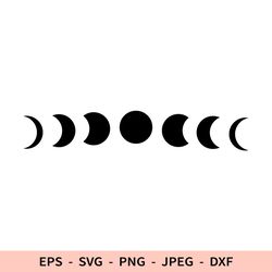 Moon Phases Svg Moon Black icon for Cricut Celestial dxf for laser cut Lunar Phases Svg Moon Child Svg Moon Silhouette