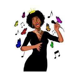 black queen, black girl svg, melanin, black girl singing, melanin svg, melanin shirt, melanin queen,black girl magic, su