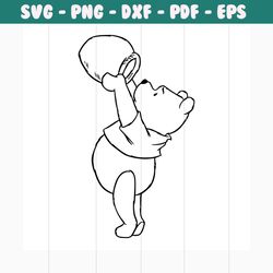 winnie the pooh svg free, bear winnie svg, disney svg, instant download, cartoon svg, outline svg, free disney shirt svg