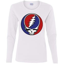agr grateful dead logo ladies&8217 cotton ls t-shirt