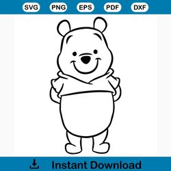 Winnie pooh svg free, cartoon svg, best disney svg files, instant download, shirt design, free vector files, outline svg