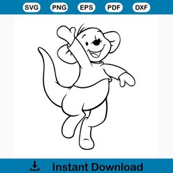 Roo svg free, winnie the pooh svg, disney svg, instant download, cartoon svg, outline svg, free svg files disney, kangar