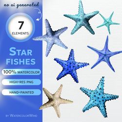 Starfish Watercolor Clipart Hand-painted Illustrations Starfishes