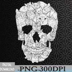 cat skull shirt - kitty skeleton halloween costume skull cat png, digital download