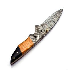8" custom handmade pocket folding knife hand forged damascus steel hunting knife
