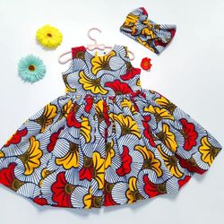 Girls Sleeveless Dress, Toddlers Dress, Gift For Girls, Birthday Party Gift Dress, African Print Dress, Stocking Fillers