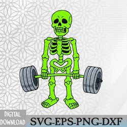 halloween skeleton deadlift funny fitness weightlifting svg, eps, png, dxf, digital download