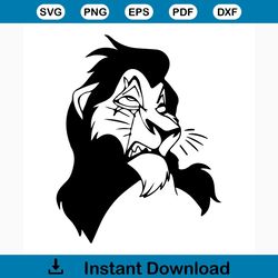 scar svg free, the lion king svg, disney svg, instant download, cartoon svg, outline svg, lion king svg, free vector fil