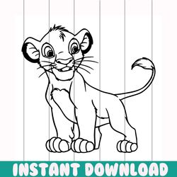 Simba svg free, best disney svg files, cartoon svg, instant download, outline svg, shirt design, the lion king svg, free