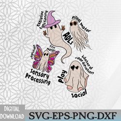ghost friends ot scope occupational therapy halloween svg, eps, png, dxf, digital download