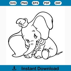 Dumbo svg free, best disney svg files, cartoon svg, instant download, outline svg, elephant svg, shirt design, free vect