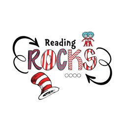 reading rocks svg, dr seuss svg, reading svg, read books svg, thing 1 svg, thing 1 thing 2 svg, dr seuss book svg, cat i