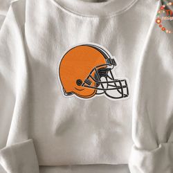 NFL Cleveland Browns Logo Embroidered Sweatshirt, NFL Logo Sport Embroidered Sweatshirt, NFL Embroidered Shirt