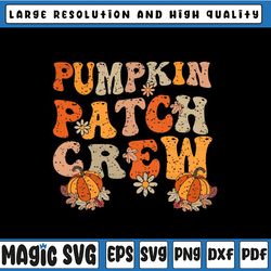 retro groovy pumpkin patch crew thanksgiving svg, fall autumn pumpkin svg, thanksgiving png, digital download