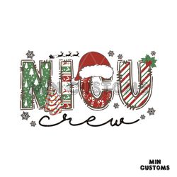 Vintage Christmas Nicu Crew Nurse SVG File For Cricut