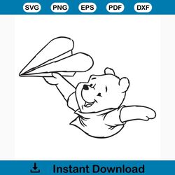 Winnie the pooh svg free, best disney svg files, cartoon svg, instant download, bear svg, shirt design, outline svg, fre