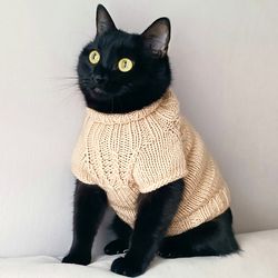 Sweater for cats Clothes for sphynx Wool jumper for pets Dog sweater Cat outfit Cat closet Hand knit cat sweater