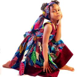 Girls Colourful Dress, Toddlers Dress, Gift For Girls, Birthday Party Gift Dress, African Print Dress, Stocking Fillers