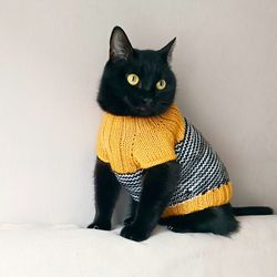 Cat sweater Jumper for cat Pet clothing Sweaters for dogs striped cat sweater yellow cat sweater Sphynx sweater