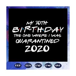 my 30th birthday the one where i was quarantined 2020 svg, 30th birthday svg, 30th birthday anniversary svg, 30th birthd