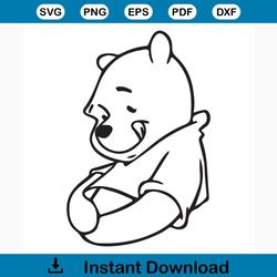 Winnie the pooh svg free, best disney svg files, cartoon svg, instant download, outline svg, bear svg, free svg files di
