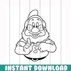 doc svg free, 7 dwarfs svg, snow white svg, instant download, cartoon svg, outline svg, free svg files disney, free vect