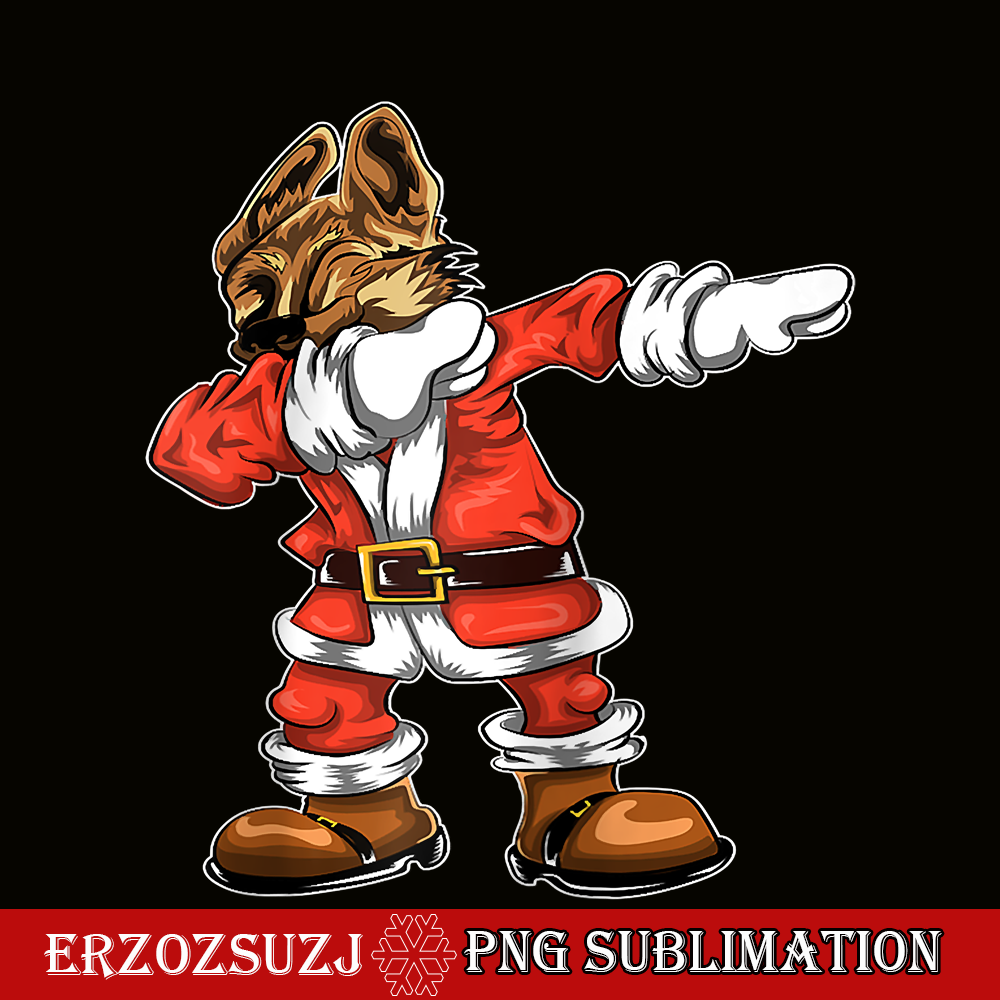 CRS17102307-Christmas Gifts Santa Costume Dabbing German Shepherd Xmas Raglan Baseball PNG.png