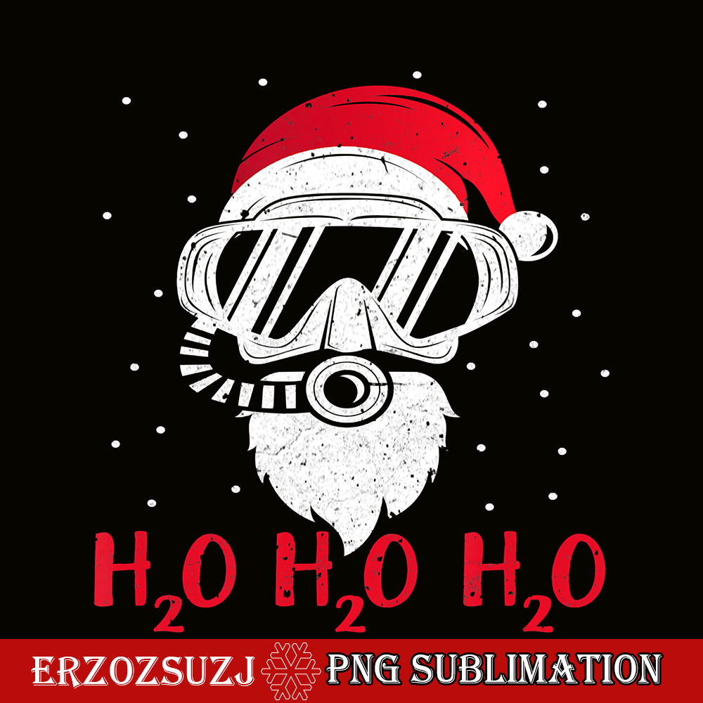 CRS171023130-Diving Santa H2O H2O H2O PNG, Funny Christmas Dive PNG, XMAS Gift PNG.png