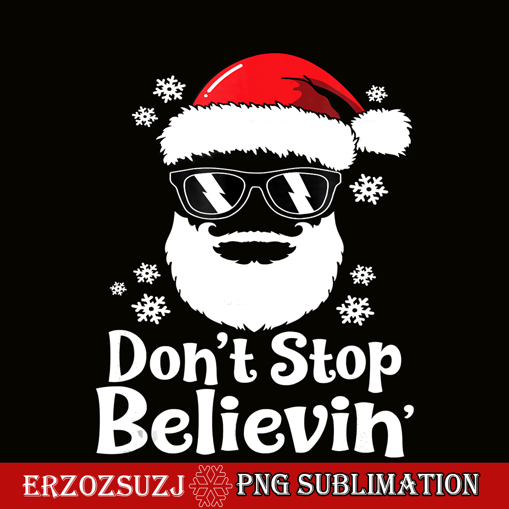 CRS171023137-Don't Stop Believin' PNG, Cool Santa Claus PNG, Funny Xmas PNG.png