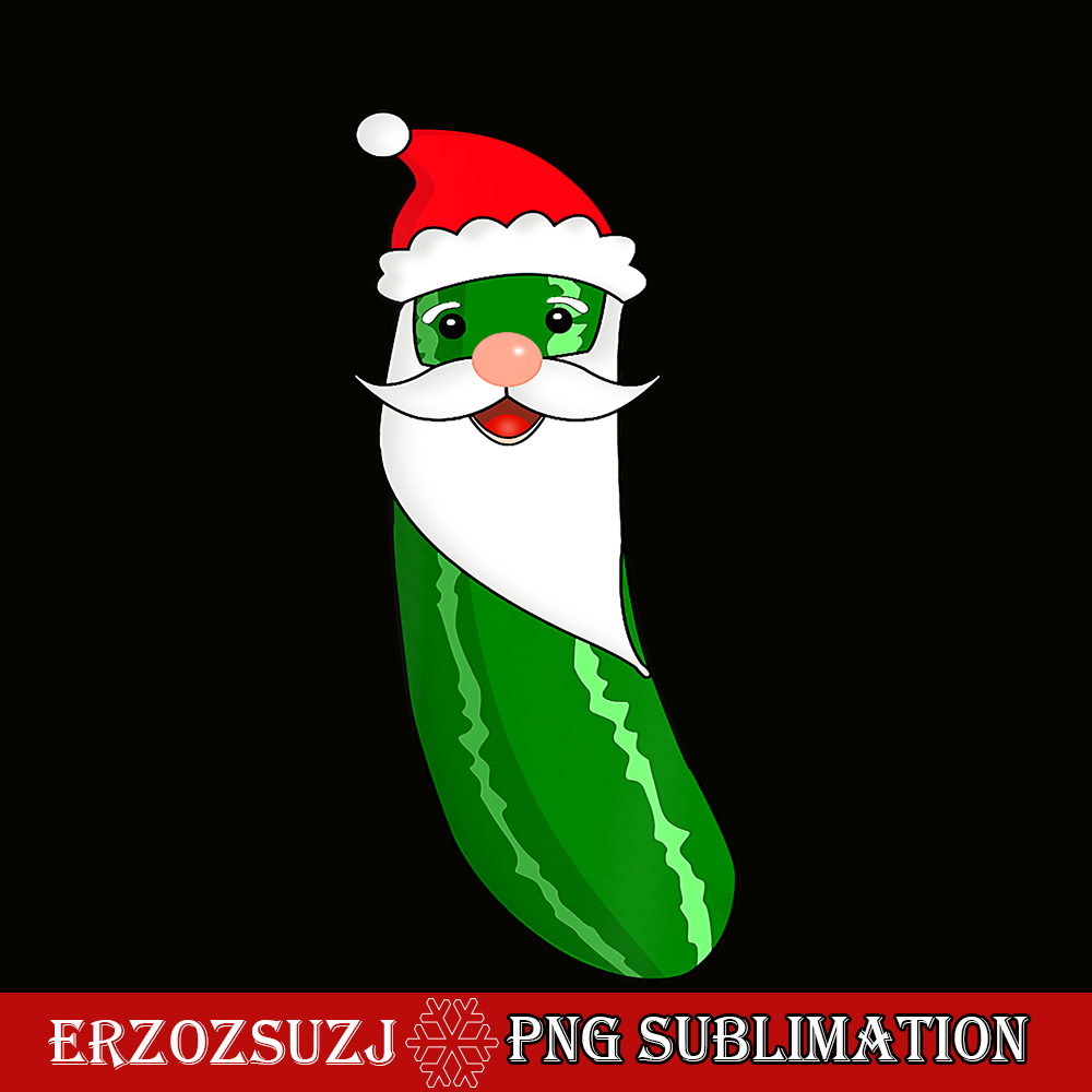 CRS17102322-Christmas Pickle PNG, Santa Claus Funny PNG, Cucumber Lover Gifts Xmas PNG.png
