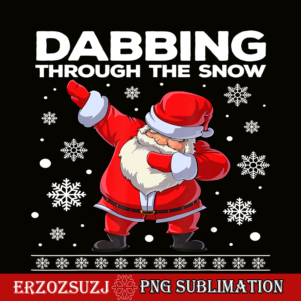CRS17102329-Christmas Santa PNG, Dabbing Through The Snow PNG, Xmas Kids Boys Dab PNG.png