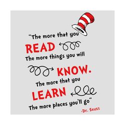 the more that you read the more things you will know svg, trending svg, dr seuss svg, thing svg, cat in hat svg, catinth