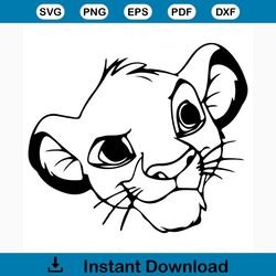 Simba svg free, best disney svg files, outline svg, instant download, cartoon svg, shirt design, the lion king svg, free