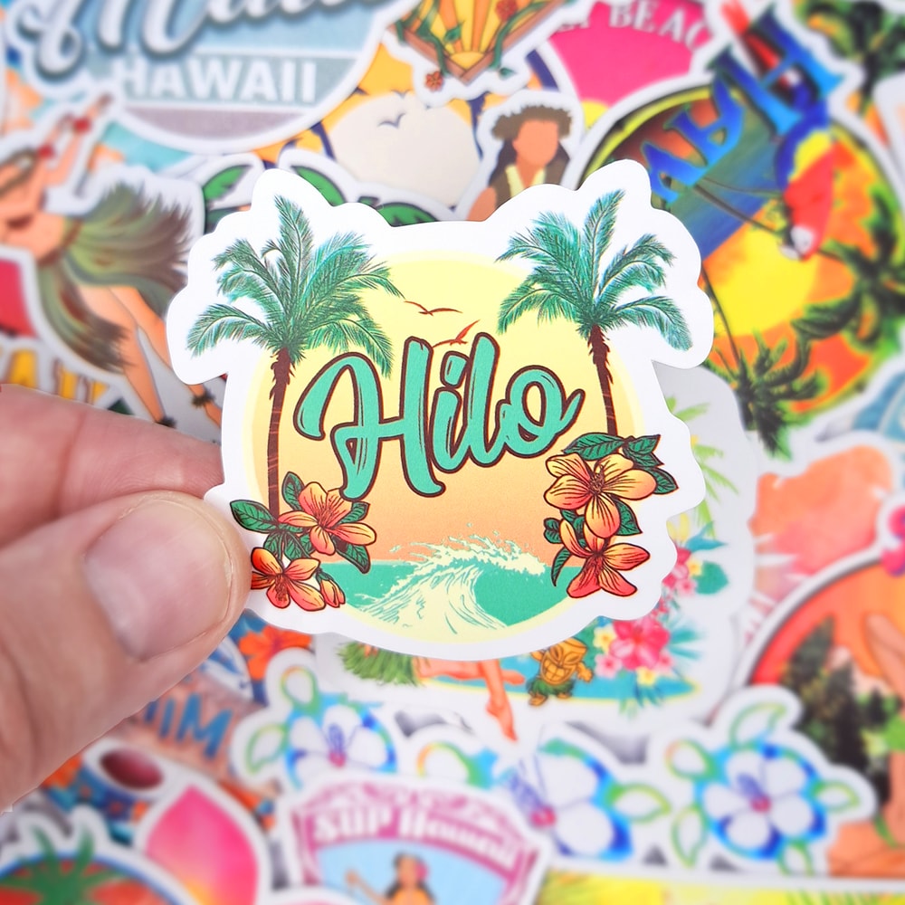 HawaiiBeachSummerStickersTravelSurfingHolidayStickersLaptopLuggageStickersStickerPack5