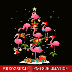christmas flamingo png, christmas flamingo tree santa hat png, xmas light merry christmas png