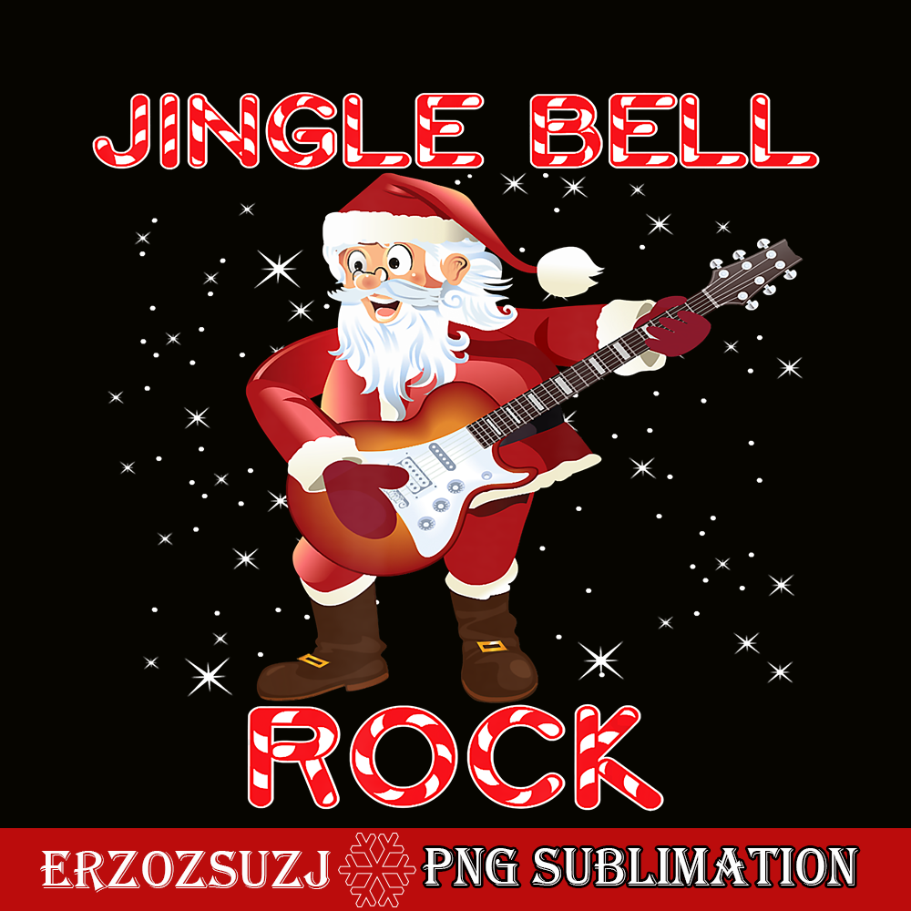 CRS201023112-Jingle Bell Rock PNG, Merry Christmas PNG, Santa Electric Guitar Xmas PNG.png