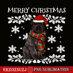 merry christmas png, ornament bouvier des flandres xmas png, santa black dog png