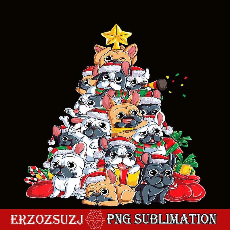 CRS20102317-French Bulldog Christmas PNG, Tree Dog Santa PNG, Xmas Gifts PNG.png