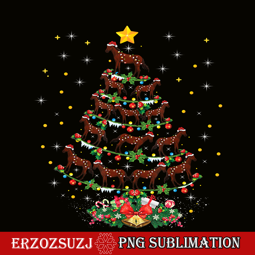 CRS20102349-Funny Santa Horses Lover PNG, Xmas Gift PNG, Horse Christmas Tree PNG.png