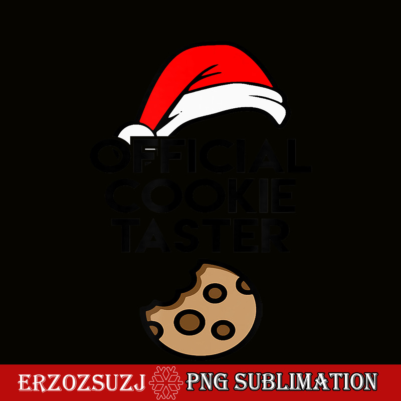 CRS20102351-Funny Santa PNG, Official Cookie Taster PNG, Family Christmas Pajamas PNG.png