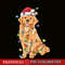 CRS20102374-Christmas Golden Retriever PNG, Reindeer Christmas Santa Hat Lights PNG, Xmas Santa PNG.png