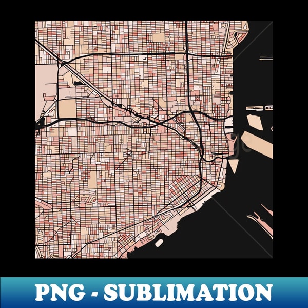 Miami Map Pattern in Soft Pink Pastels - High-Resolution PNG - Inspire ...