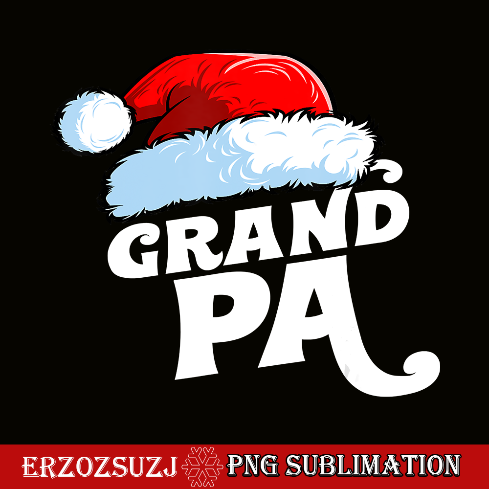 CRS20102382-GRANDPA Santa Claus Hat PNG, Christmas Matching Family Pajama PNG, Santa Hat PNG.png