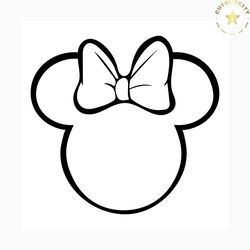 minnie head outline svg, disney svg, minnie svg, minnie head svg, minnie disney svg, minnie head and bow, disney svg, mi