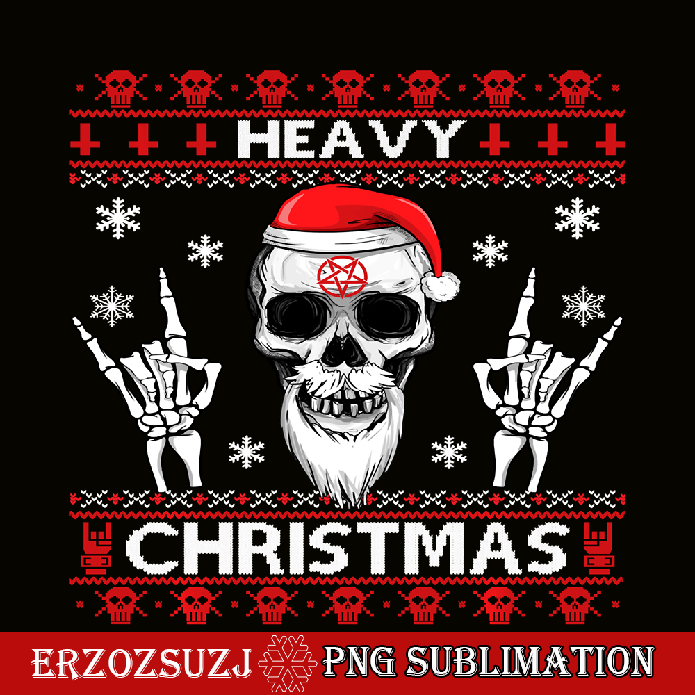 CRS20102390-Heavy Christmas PNG, Devil Horns Skull Santa Hat PNG, Scary Santa PNG.png